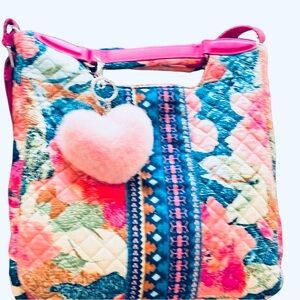 Vera Bradley~ Pink Handles X-body Tote - EUC